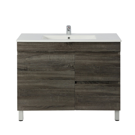 900mm Dark Grey MDF Bathroom Vanity Right Drawers Free Standing Cabinet Only
