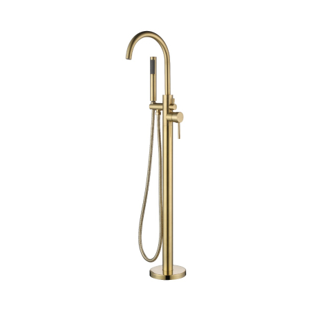 Otus Free Standing bath mixer with hand shower Brushed Gold