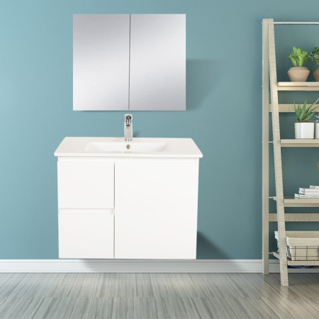 750*450*560mm Wall Hung Gloss White Vanity Left Drawer Cabinet Only