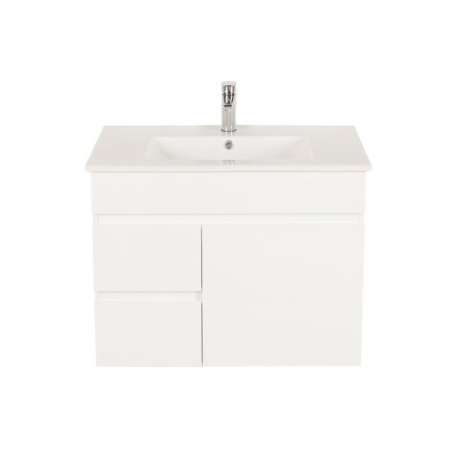 750*450*560mm Wall Hung Gloss White PVC Vanity Cabinet Only Left Drawer