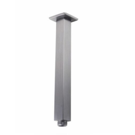 Square Brushed Nickel Ceiling Shower Arm 400mm