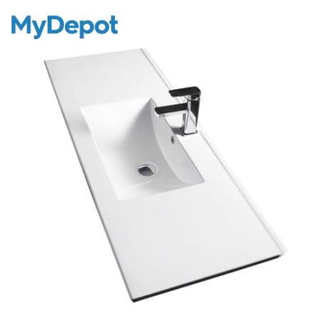 900mm Gloss White Ceramic Vanity Top