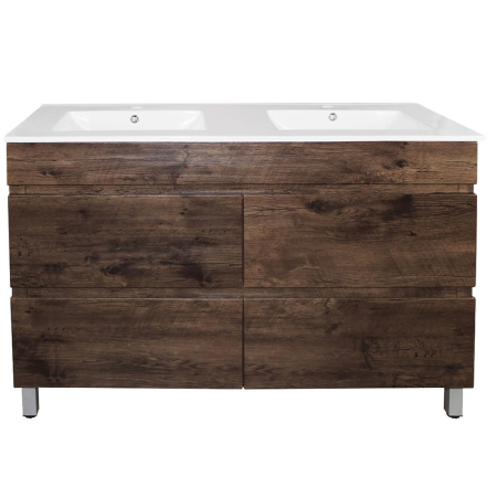 1200mm Dark Oak MDF Bathroom Vanity 4 Drawers Free Standing Cabinet Only