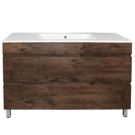 1200mm Dark Oak MDF Bathroom Vanity 2 Drawers Free Standing Cabinet Only