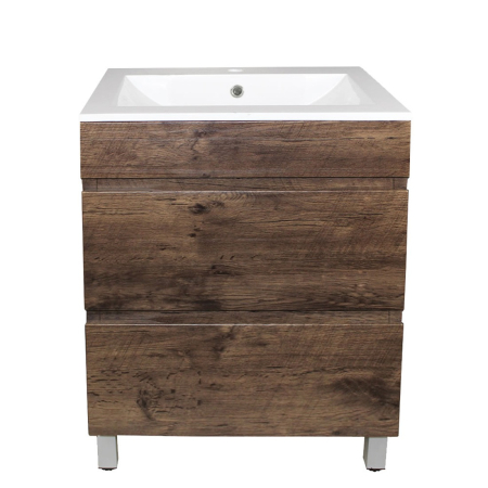 600mm Dark Oak MDF Bathroom Vanity 2 Drawers Free Standing Cabinet Only