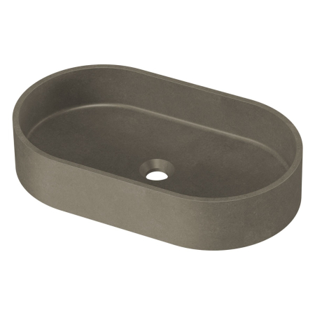 Zale Concrete Oval Basin Grey 600 x 350 x 120 NTH Dark Grey
