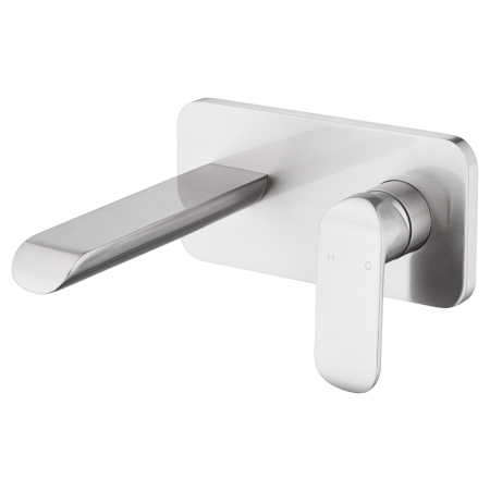 Kara Wall Basin Mixer Brushed Nickel