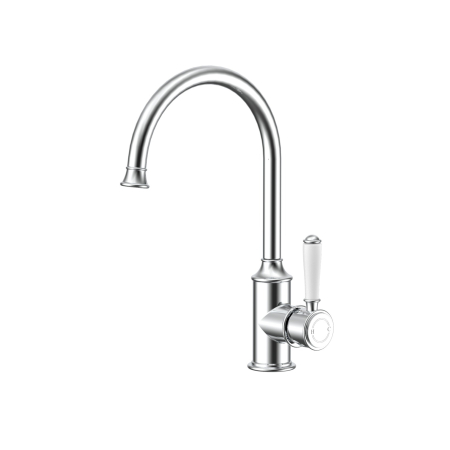 Clasico Gooseneck Sink Mixer Ceramic handle Chrome