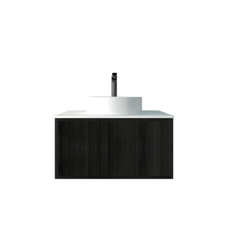 740mm Kiama  Bottega Oak 1 Drawer Fluted Wall Hung Vanity Cabinet Only