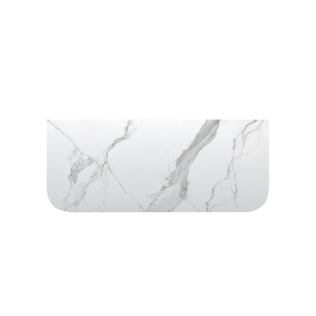1200mm White Marble Look Sintered Stone Top Matte Finish Rounded Corner Benchtop Rounded Corner