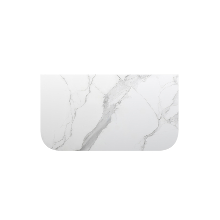 900mm White Marble Look Sintered Stone Top Matte Finish Rounded Corner Benchtop Rounded Corner