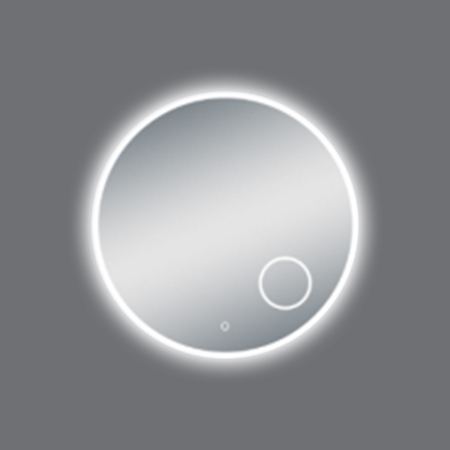 900mm Round 3 Color Lighting Acrylic LED Mirror Touch Sensor Switch Defogger Pad Wall Mounted(Come with Magnifier)