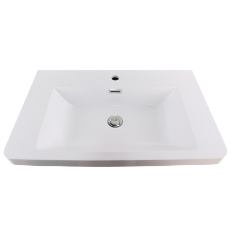 750mm O Shape Basin Poly Marble Top Round Edge