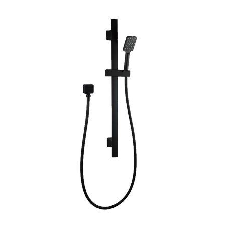 Square Black Handheld Shower With Rail