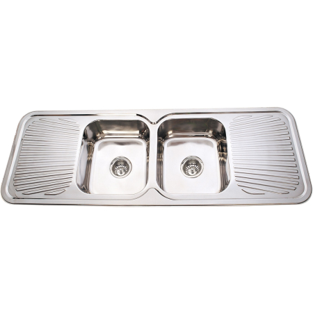 Cora Double Bowl & Double Drainer 1500 x 500 x 180mm