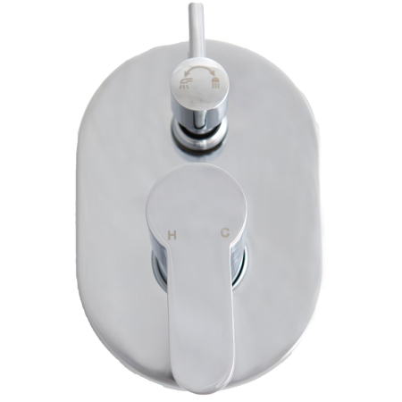 Maya Round Spoon Shaped Handle Wall Mixer With Diverter Chrome