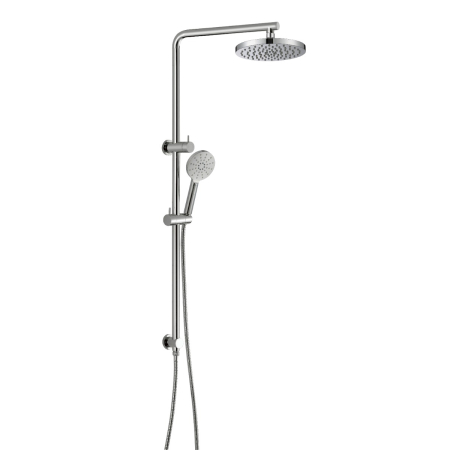 Cora Round Multi-function Shower Set Brushed Nickel, 200mm Plastic Shower Head
