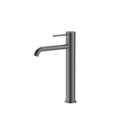 Otus Slimline SS Highrise Basin Mixer Curved Spout in Gun Metal 