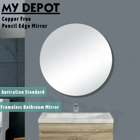600mm Pencil Edge Round Bathroom Plain Mirror