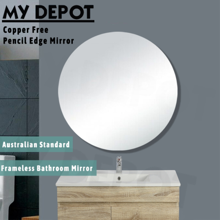 800mm Pencil Edge Round Bathroom Plain Mirror
