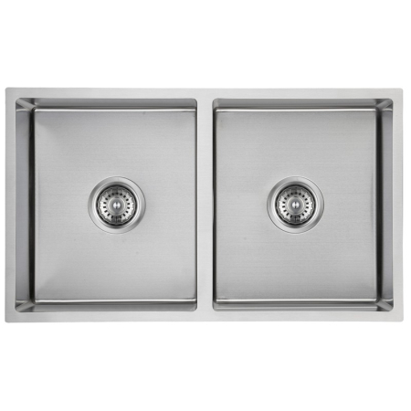 New Cora Double Bowl Above/Undermout Sink 750mm 93 degree 304 Stainless Steel