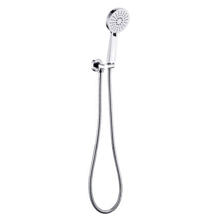 Maya Round Brass Hand Shower On Wall Bracket Chrome