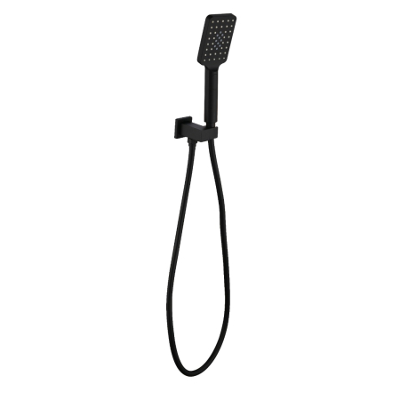 Eden Square Hand Shower On Wall Outlet Bracket Matt Black