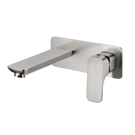 Nova Wall Basin Mixer Brushed Nickel 