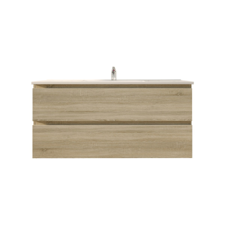 1200mm White Oak MDF Bathroom Vanity 2 Drawers Wall Hung Cabinet Only 