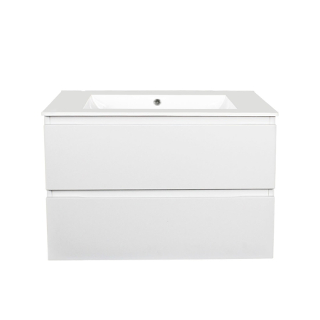 600mm Matte White MDF Bathroom Vanity 2 Drawers Wall Hung Cabinet Only 