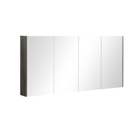 1500mm Pencil Mirror Dark Grey MDF 4 Doors Shaving Cabinet