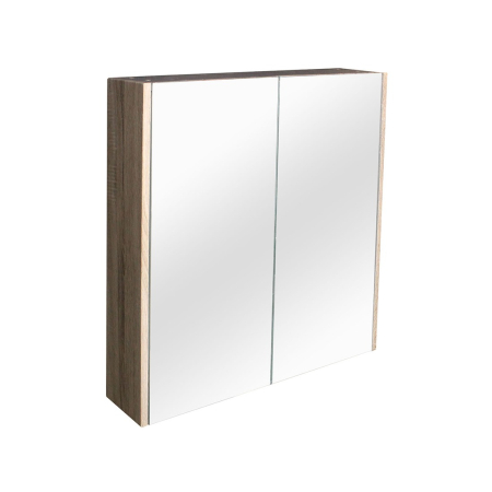 600mm Pencil Mirror White Oak MDF 2 Doors Shaving Cabinet