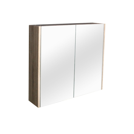 750mm Pencil Mirror White Oak MDF 2 Doors Shaving Cabinet