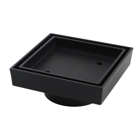 Nana 115x115mm Brass Black Smart Tile Insert Floor Waste Shower Grate Drain