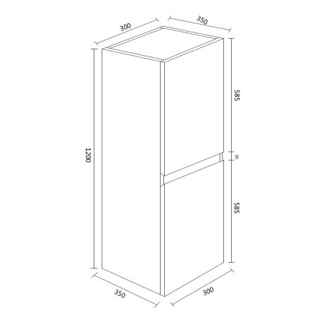 1200*300*350mm Rock Cemento Tall Boy Two Doors