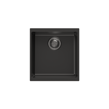 430*460*200mm Carysil Black Single Bowl Granite Kitchen/Laundry Sink Top/Flush/Under Moun