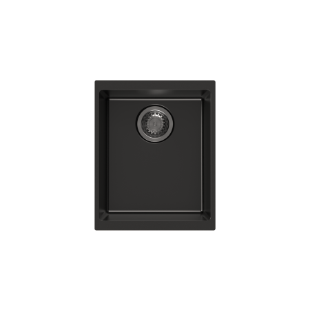 370*460*200mm Carysil Black Single Bowl Granite Kitchen/Laundry Sink Top/Flush/Under Mount