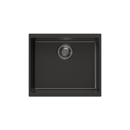 530*460*200mm Carysil Black Single Bowl Granite Kitchen/Laundry Sink Top/Flush/Under Mount
