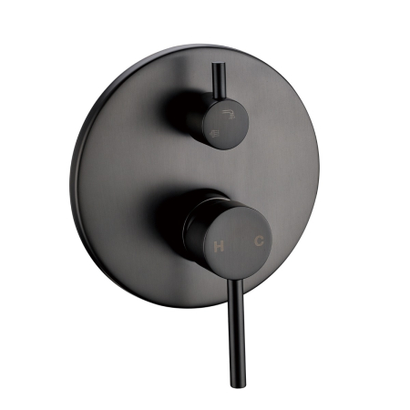 Pentro Gun Metal Grey Round Shower Mixer