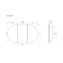 1200x750mm Oval Matte Black MDF 3/DR Shaving Cabinet