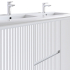 1200mm Brio Matte White 2PAC Coating PVC Freestanding Elegant Wave-Like Fluted Design Bathroom Vanity Cabinet Only