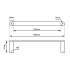 Black Single Towel Rail 600mm