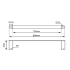 Chrome Single Towel Rail 800mm