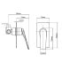 Square Black Shower/Bath Wall Mixer
