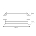 Black Double Towel Rail 600mm