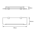 Black Glass Shelf Holder 500mm