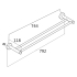 Round Black Double Towel Rack Rail 750mm