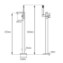 Black Freestanding Bath Mixer With Handheld Shower