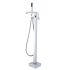 Chrome Freestanding Bath Mixer With Handheld Shower