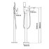Chrome Floor Standing Mixer With Diverter & Handheld Shower(Brass)